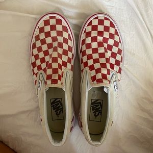 red slip on vans
